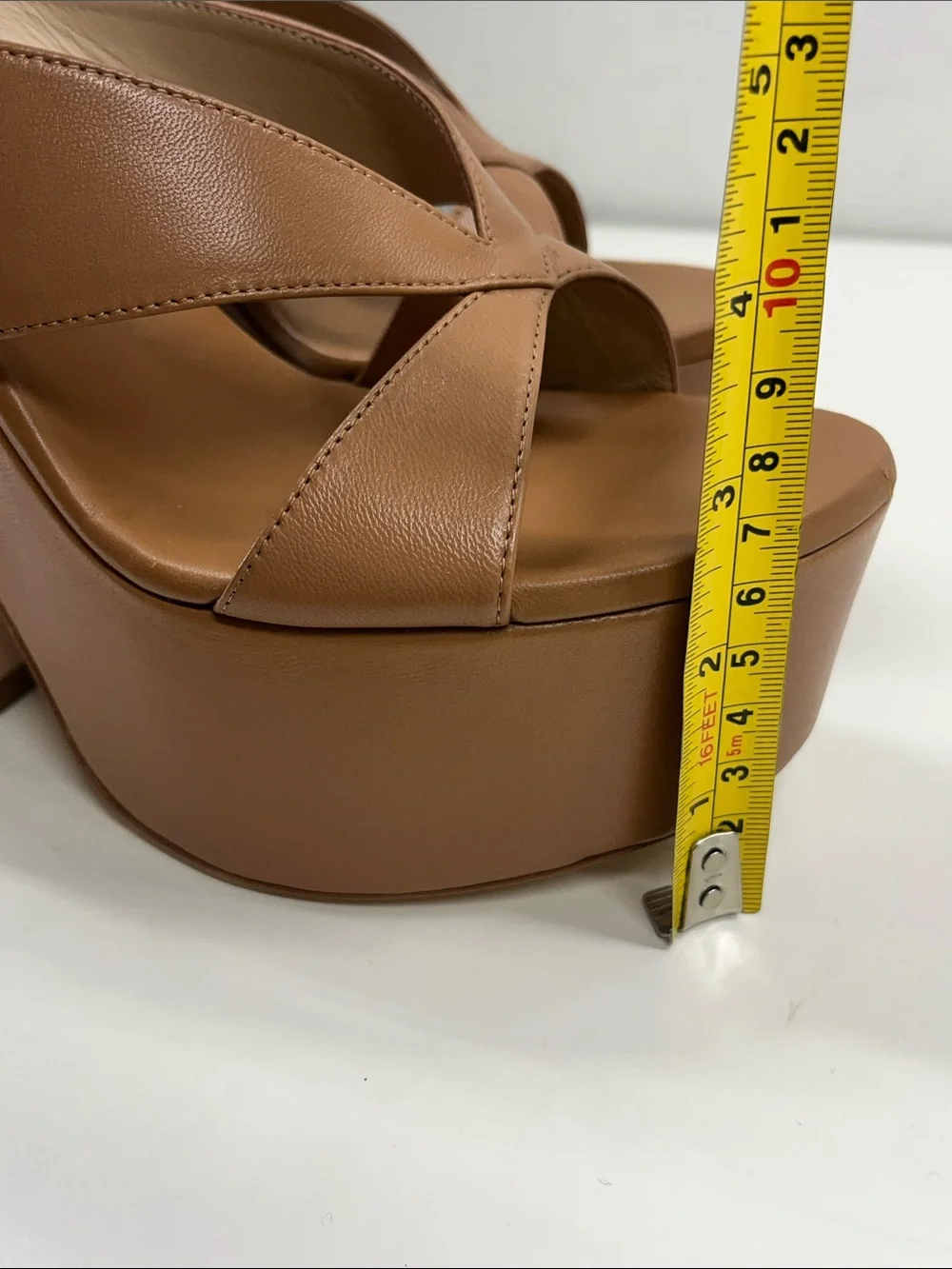 New STUART WEITZMAN Miami Sohigh Crisscross Platform Sandals Size 10.5